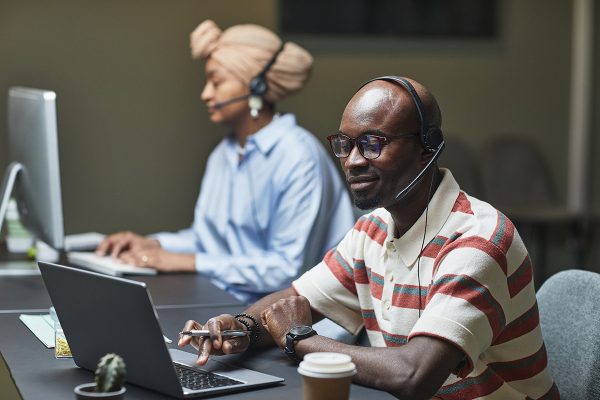 Call center agents providing customer service for Shopify